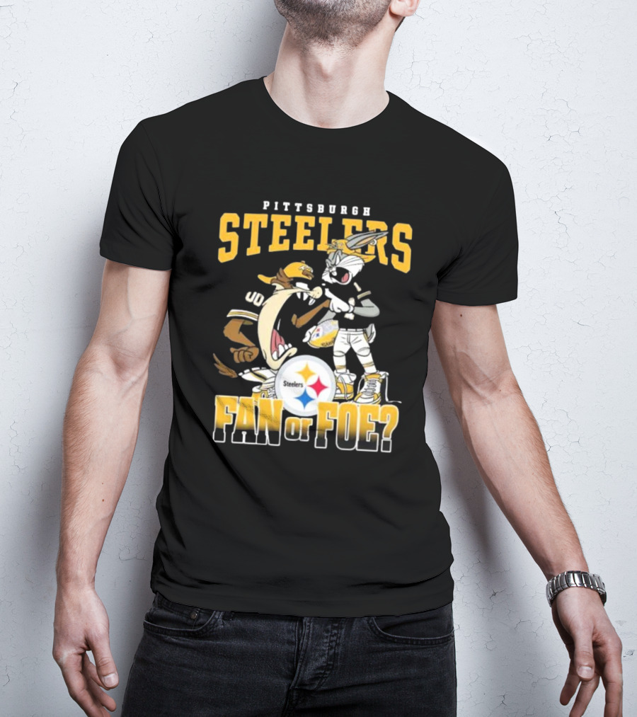 Pittsburgh Steelers Bugs Bunny Taz Fan Or Foe Showdown T-Shirt