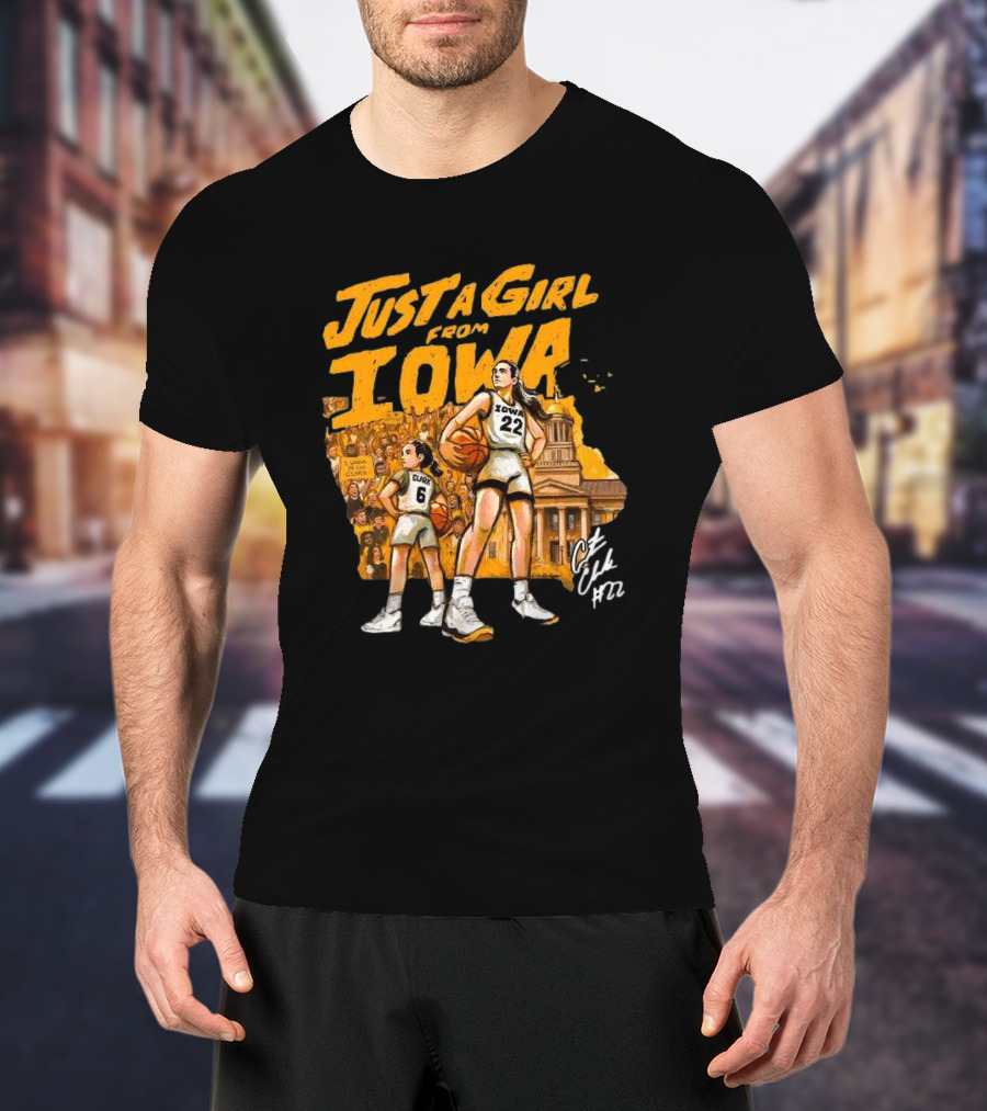 Just A Girl From Iowa Caitlin Clark 22 Play Like A Girl T-Shirt