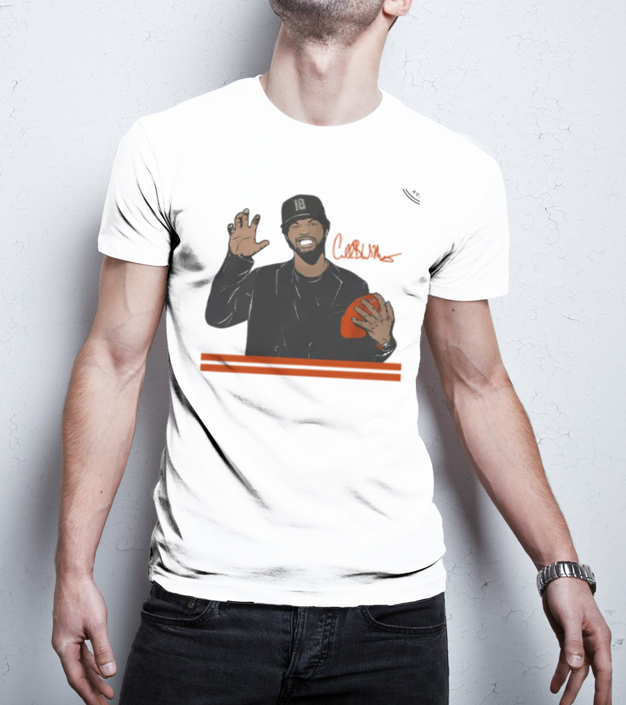 Caleb Williams Claw Pose Signature With Football And Cap Number 18 T-Shirt