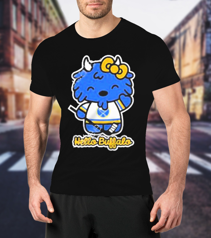 Hello Buffalo Hockey Carl Cordes Buffalo NY Artist T-Shirt