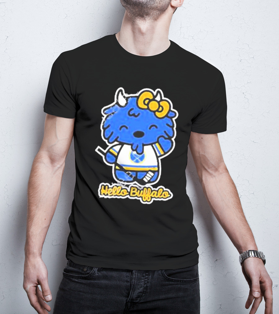 Hello Buffalo Hockey Carl Cordes Buffalo NY Artist T-Shirt
