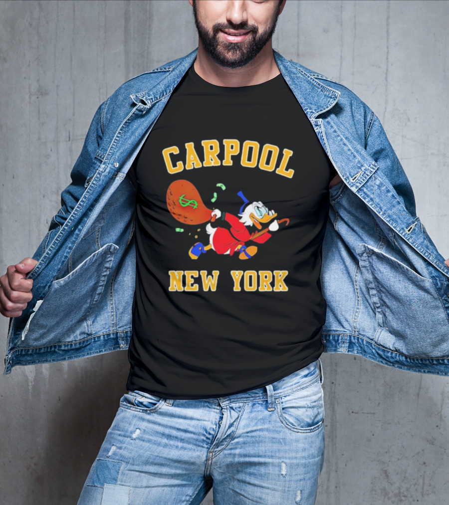 Carpool New York Scrooge McDuck Money Bag T-Shirt