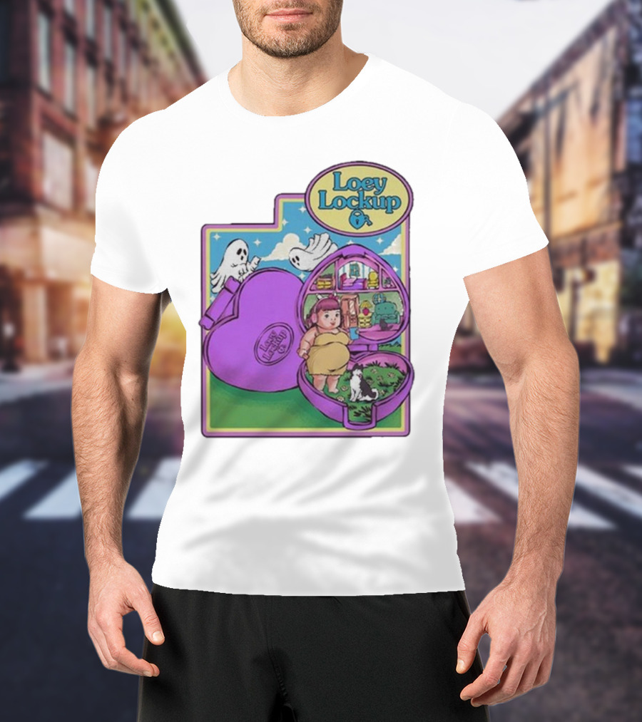 Loey Lane Loey Lockup Heart-Shaped Haunted Toy With Ghosts And Puppy T-Shirt