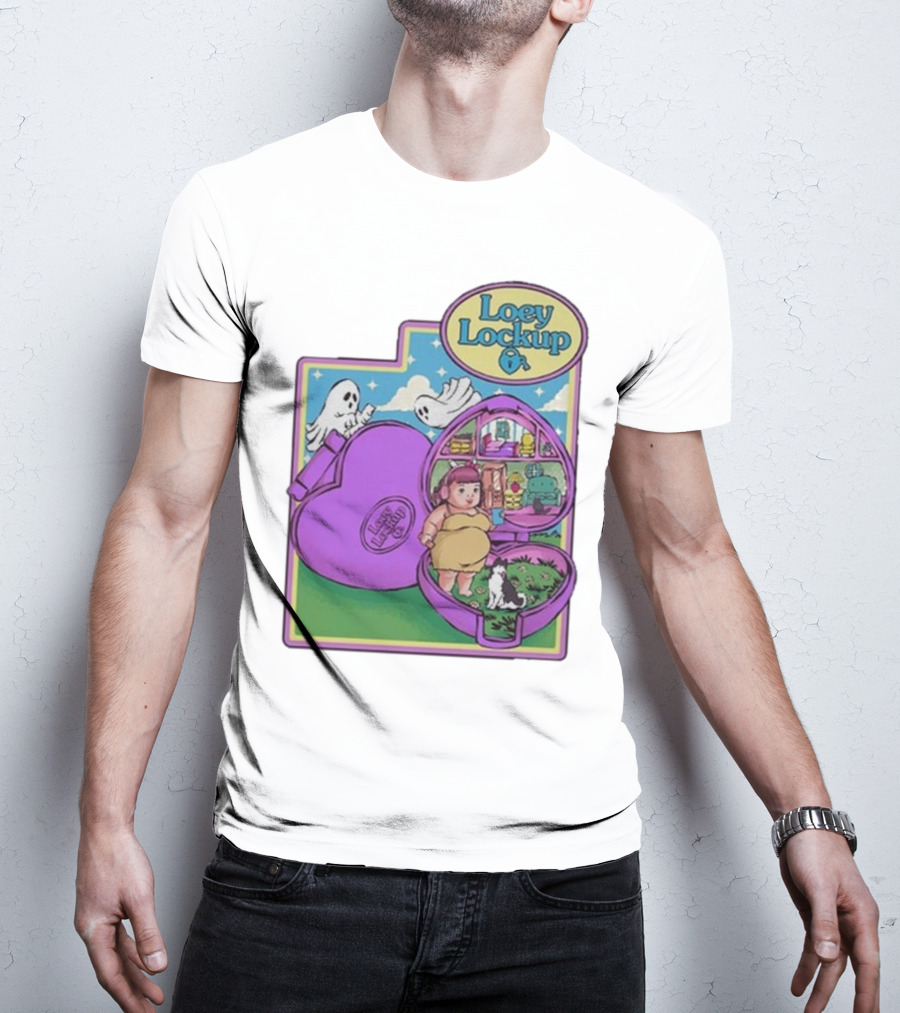 Loey Lane Loey Lockup Heart-Shaped Haunted Toy With Ghosts And Puppy T-Shirt