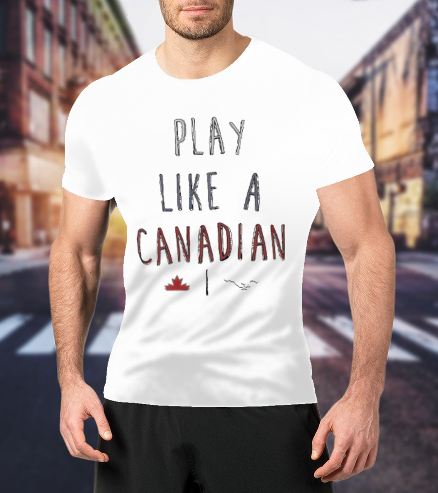Play Like A Canadian Calgary Stampeders Maple Leaf Icon Football Team T-Shirt