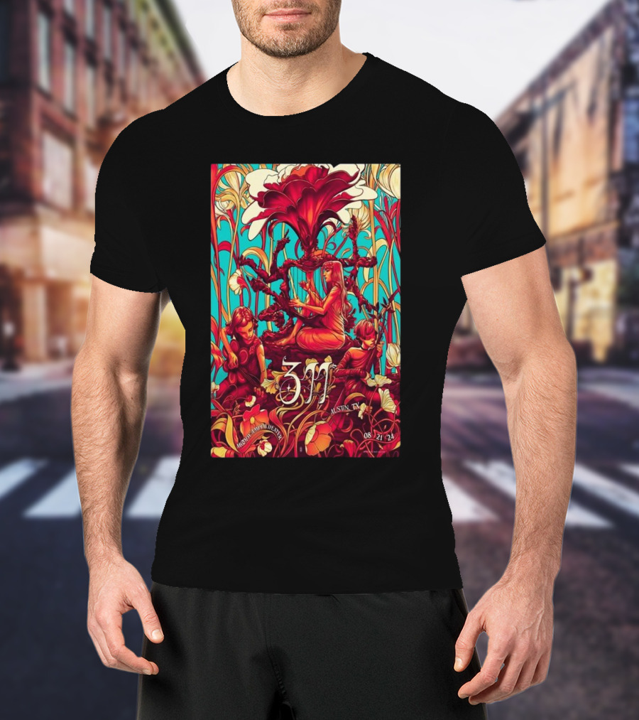 311 Moody Amphitheater Austin TX 08 21 24 Art Nouveau T-Shirt