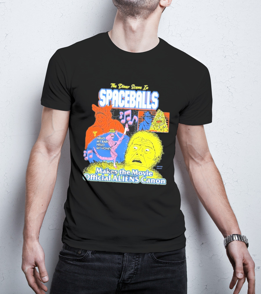 Spaceballs The Diner Scene Makes The Movie Official Aliens Canon T-Shirt