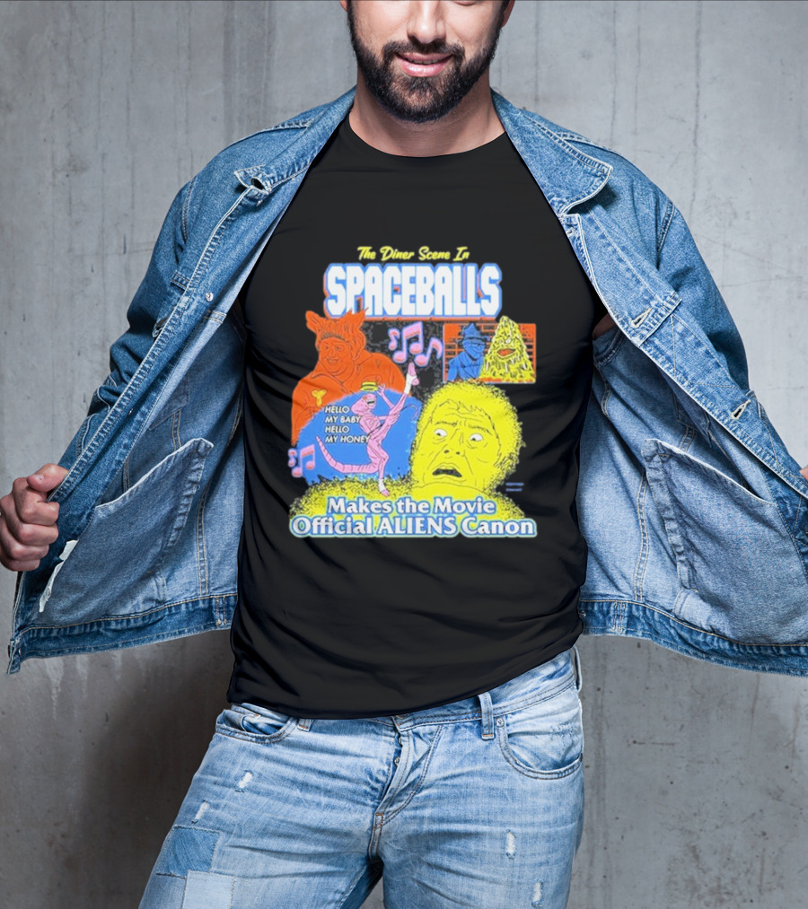 Spaceballs The Diner Scene Makes The Movie Official Aliens Canon T-Shirt