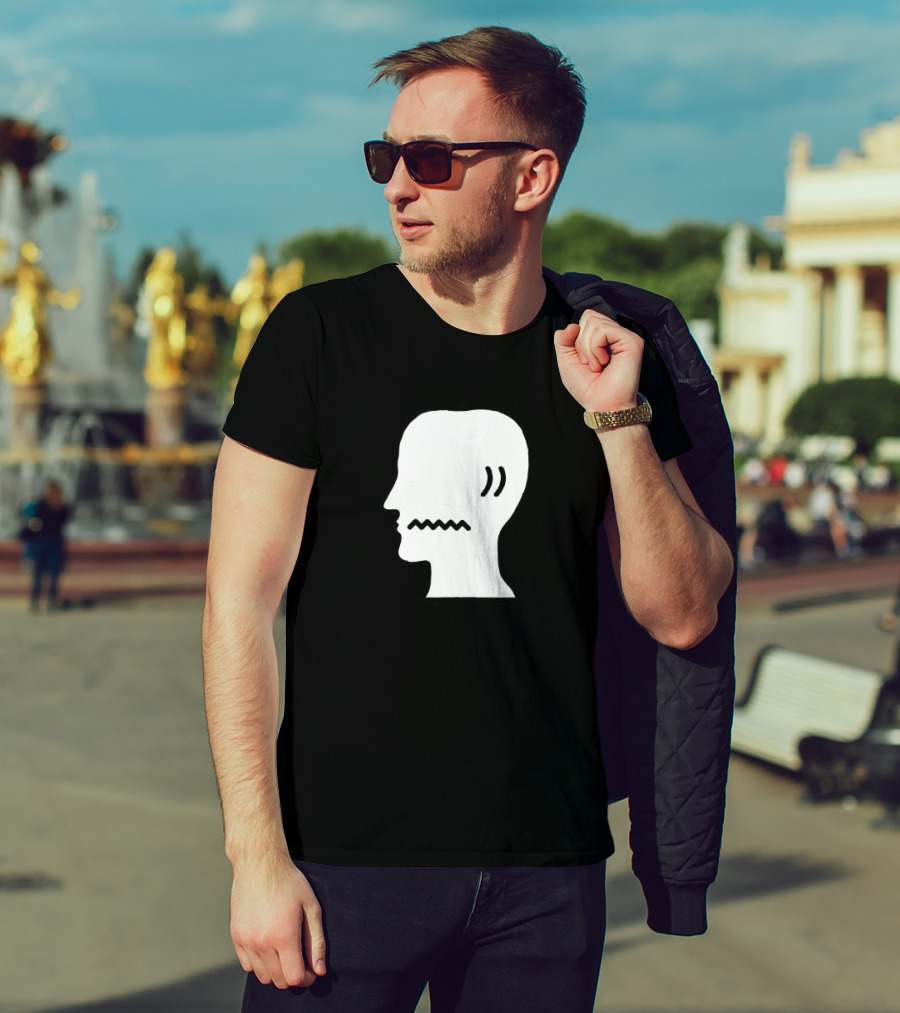 Brain Dead Head Profile Icon With Zigzag Mouth T-Shirt