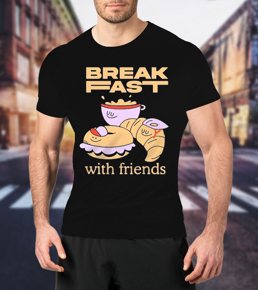 Breakfast With Friends Breakfast Racing Team Cup Croissant Bun T-Shirt