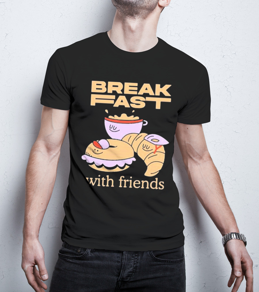 Breakfast With Friends Breakfast Racing Team Cup Croissant Bun T-Shirt