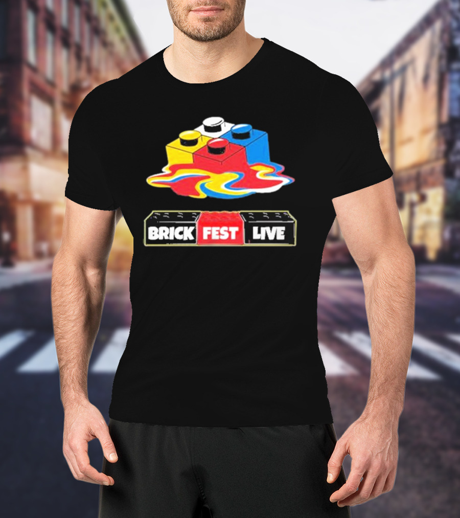 Brick Fest Live Colorful Blocks Event T-Shirt
