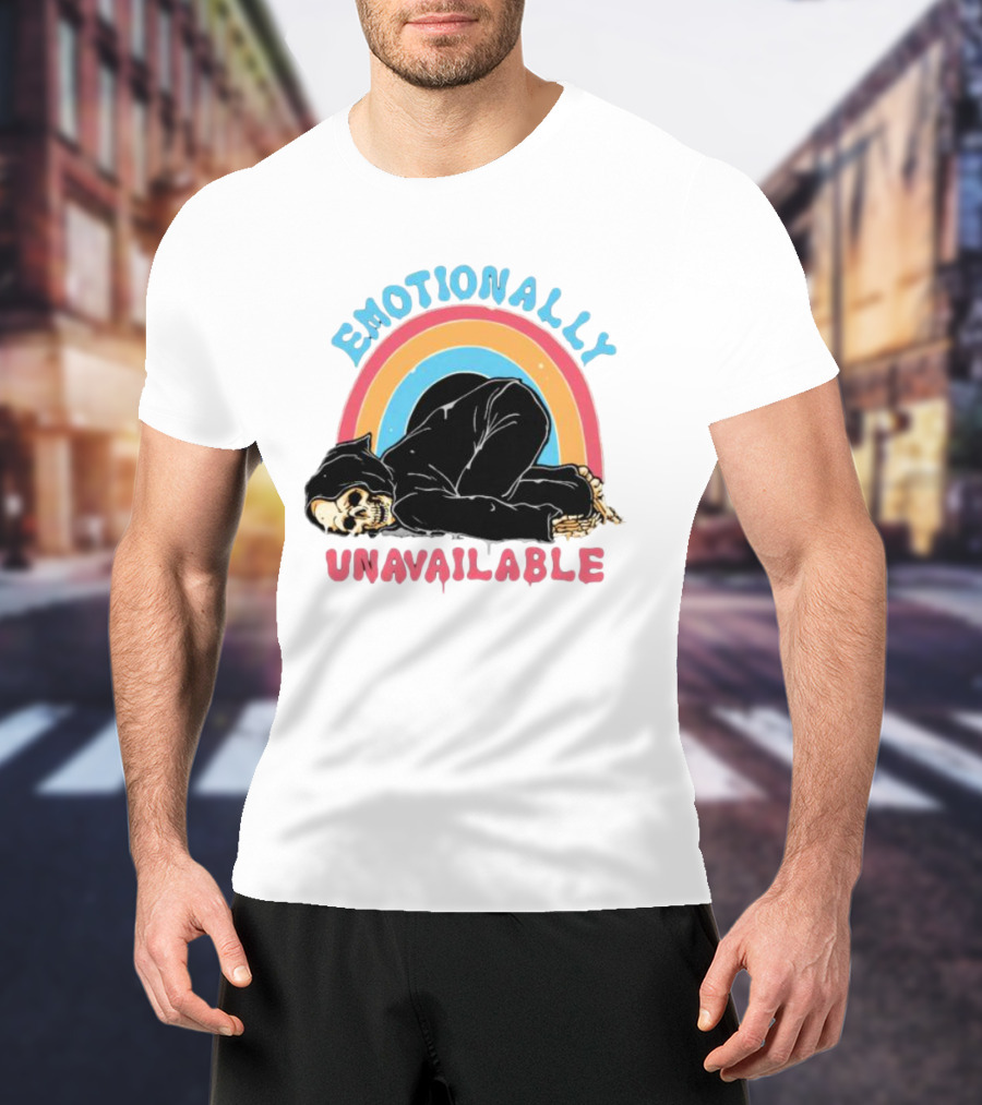 Emotionally Unavailable Skeleton Rainbow T-Shirt