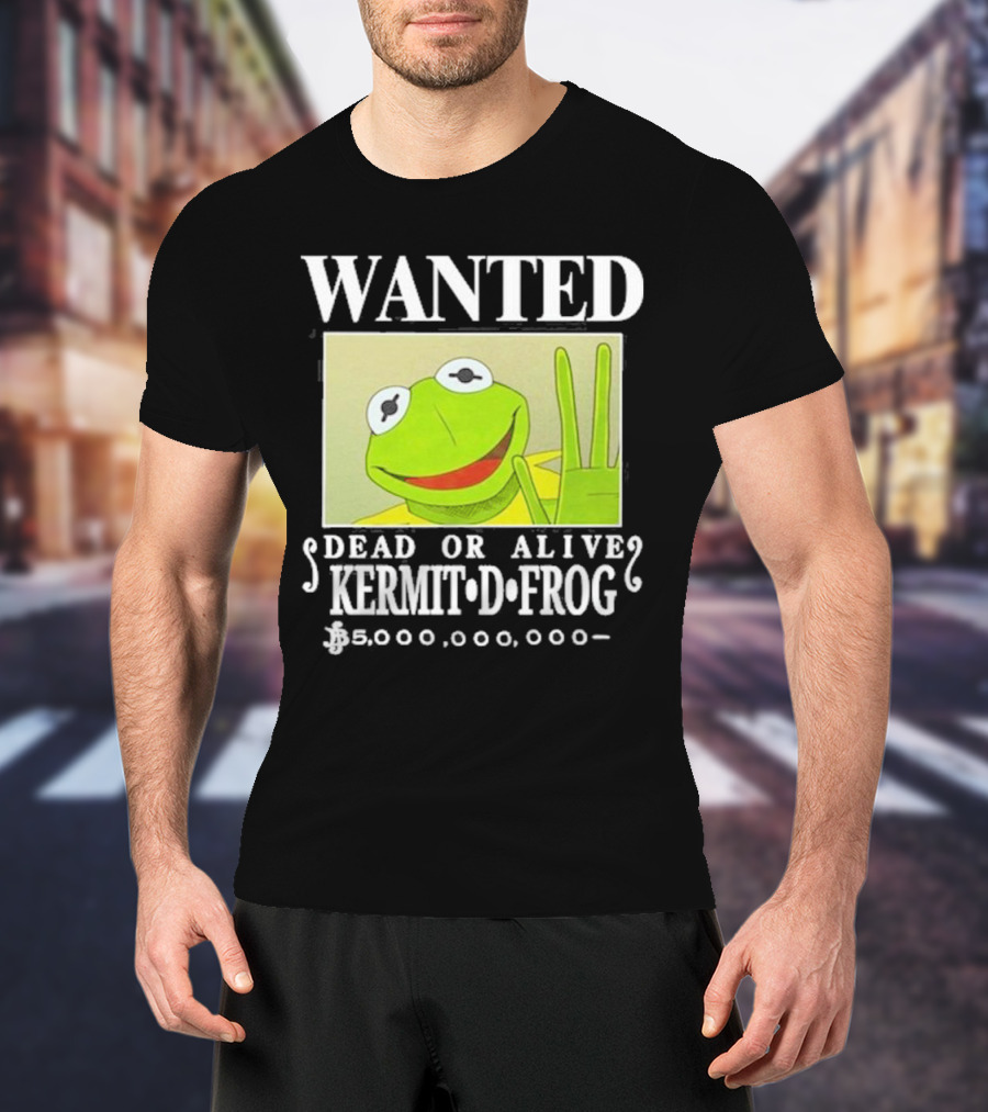 Wanted Dead Or Alive Kermit D. Frog Funnyahhtees $5,000,000,000 T-Shirt