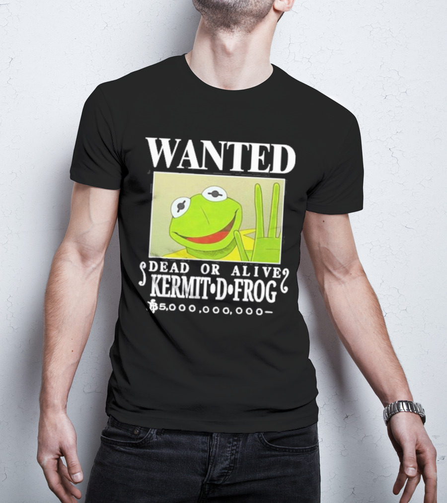Wanted Dead Or Alive Kermit D. Frog Funnyahhtees $5,000,000,000 T-Shirt