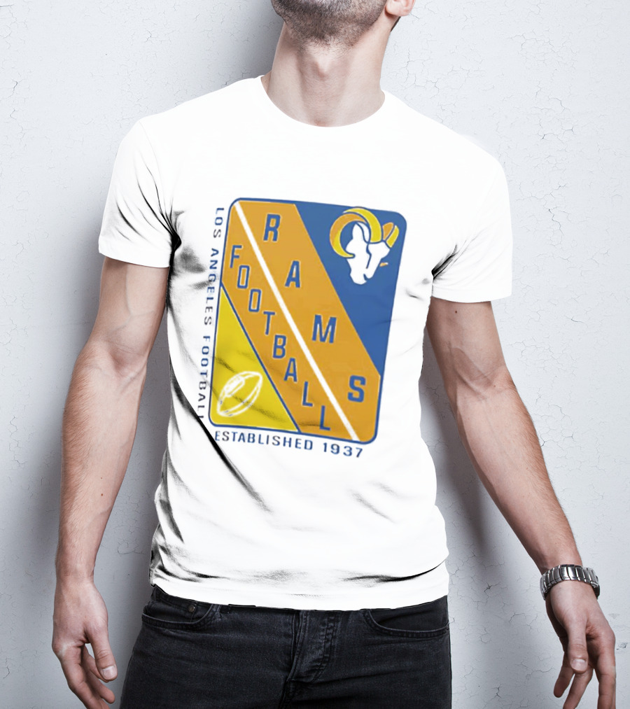 Established 1937 Los Angeles Football Rams Starter Shield Footballs T-Shirt