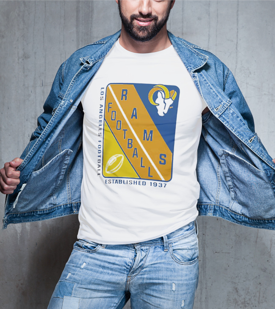Established 1937 Los Angeles Football Rams Starter Shield Footballs T-Shirt