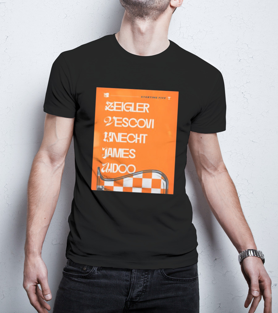 Zeigler Vescovi Knecht James Aidoo Tennessee Starting Five T-Shirt