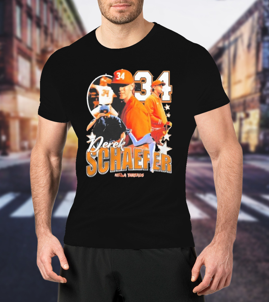 Derek Schaefer 34 Ninja Threads Baseball Star Athletic T-Shirt
