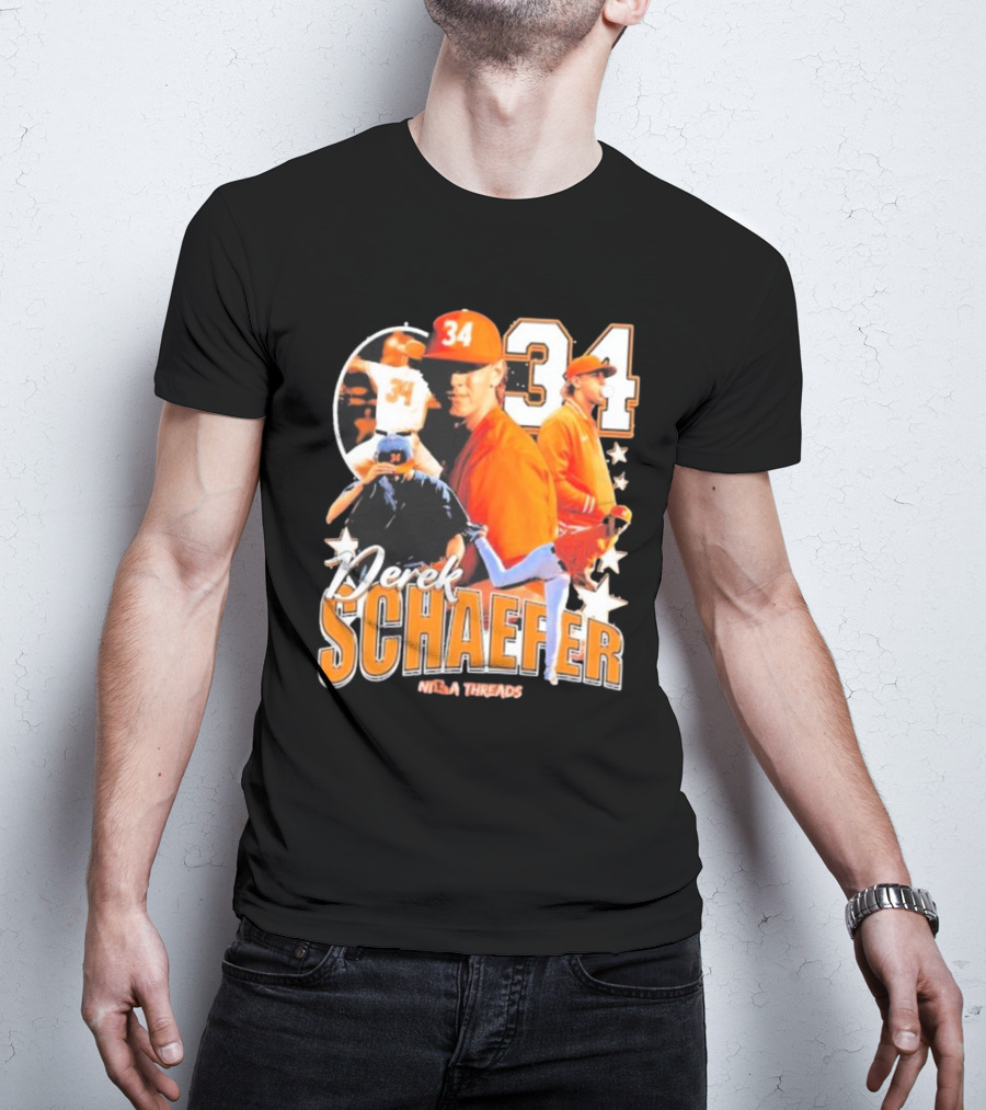 Derek Schaefer 34 Ninja Threads Baseball Star Athletic T-Shirt