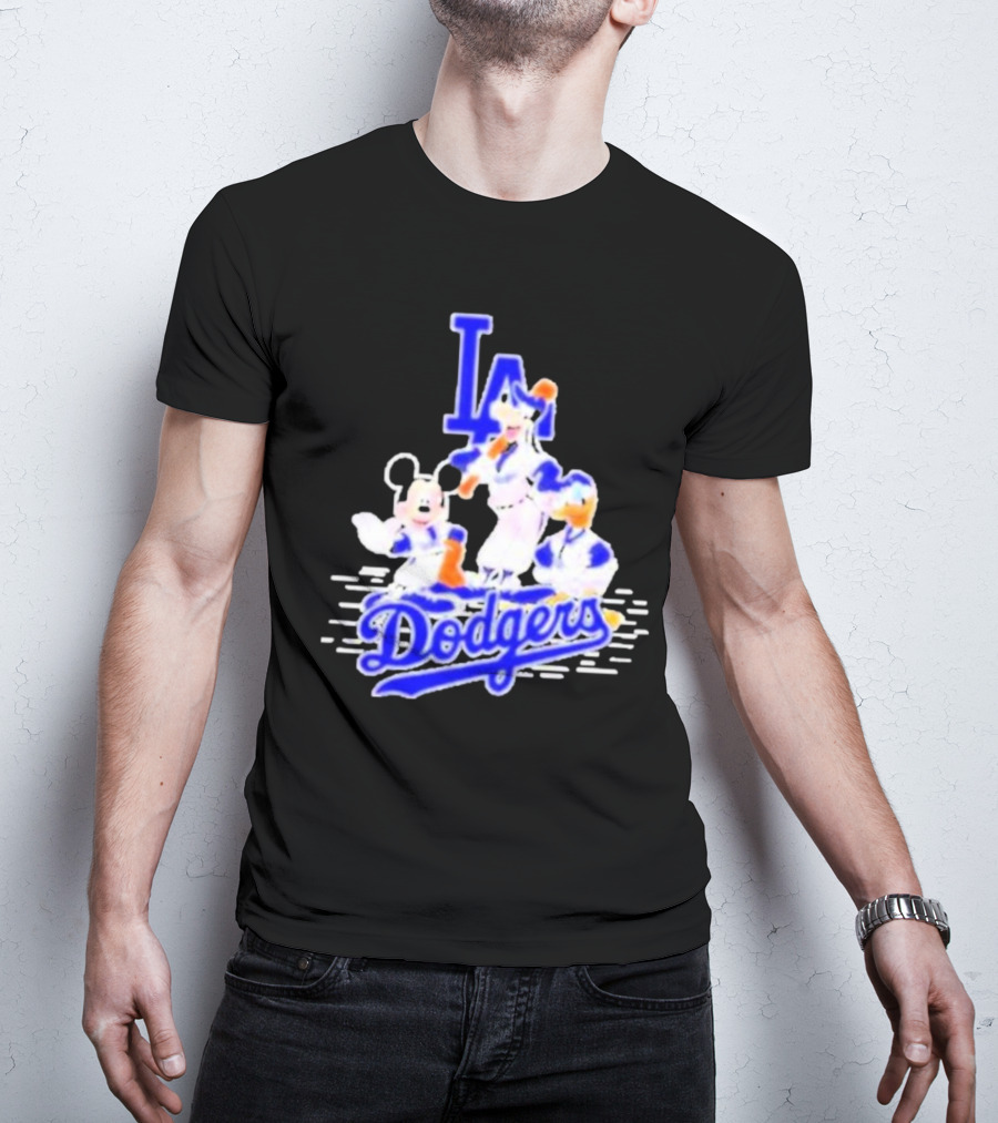 LA Dodgers Mickey And Friends Disney Baseball T-Shirt