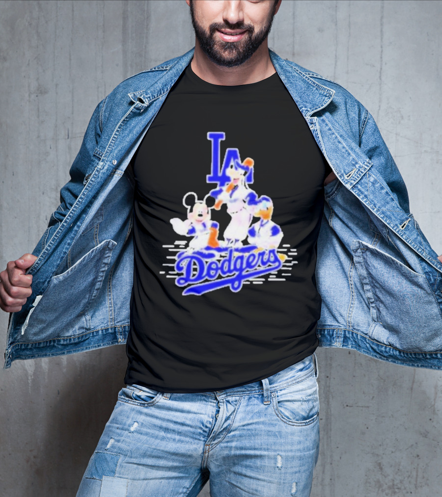 LA Dodgers Mickey And Friends Disney Baseball T-Shirt