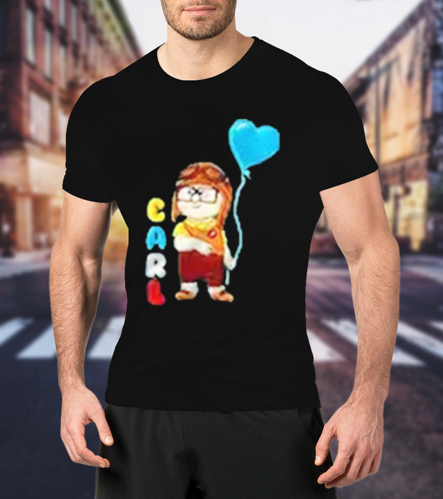 Disney Pixar Up Carl Holding Heart Balloon Couples T-Shirt