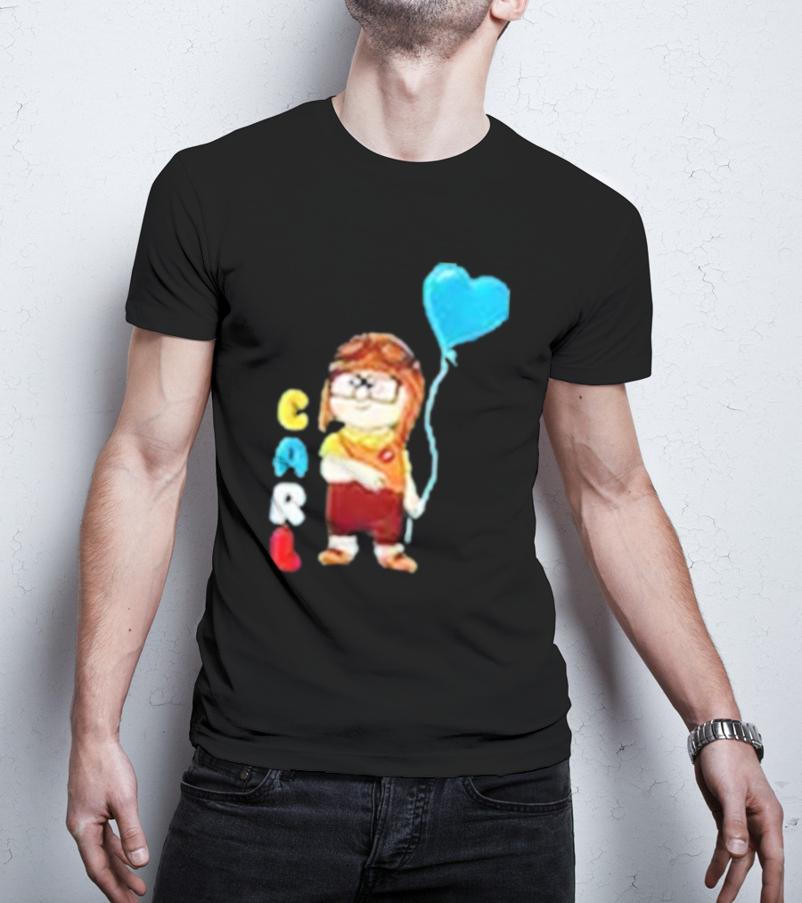 Disney Pixar Up Carl Holding Heart Balloon Couples T-Shirt