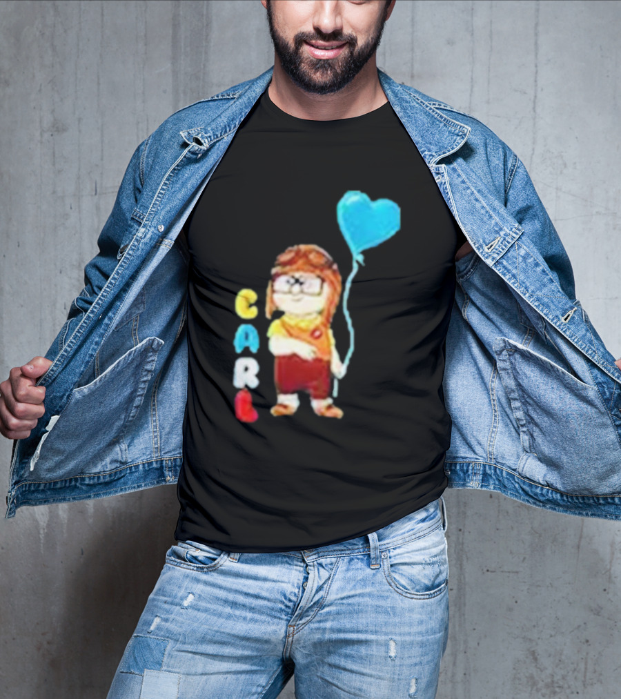 Disney Pixar Up Carl Holding Heart Balloon Couples T-Shirt