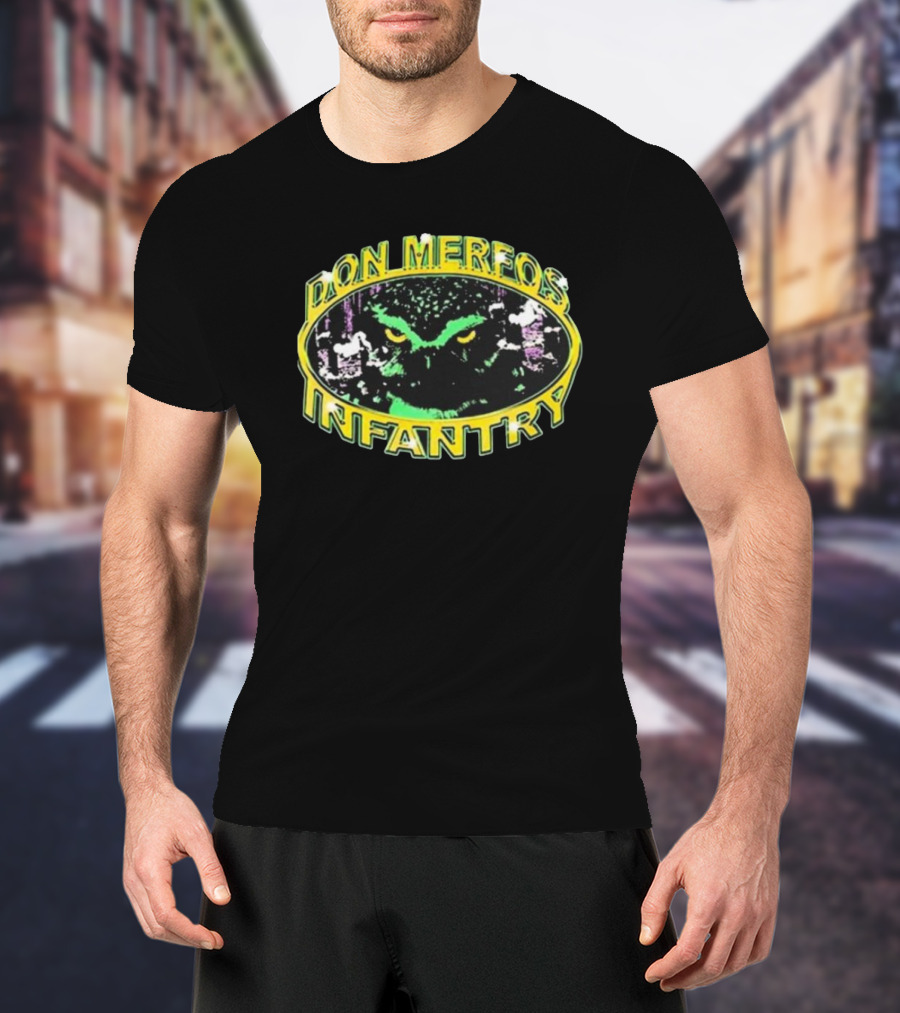 Don Merfos Infantry Owl Eyes Icon Oval Frame T-Shirt