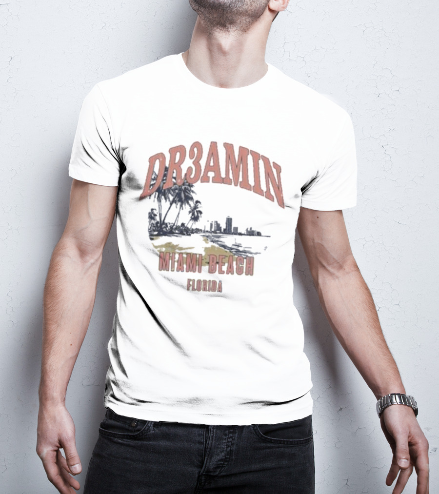 DR3AMIN Miami Beach Florida Skyline T-Shirt