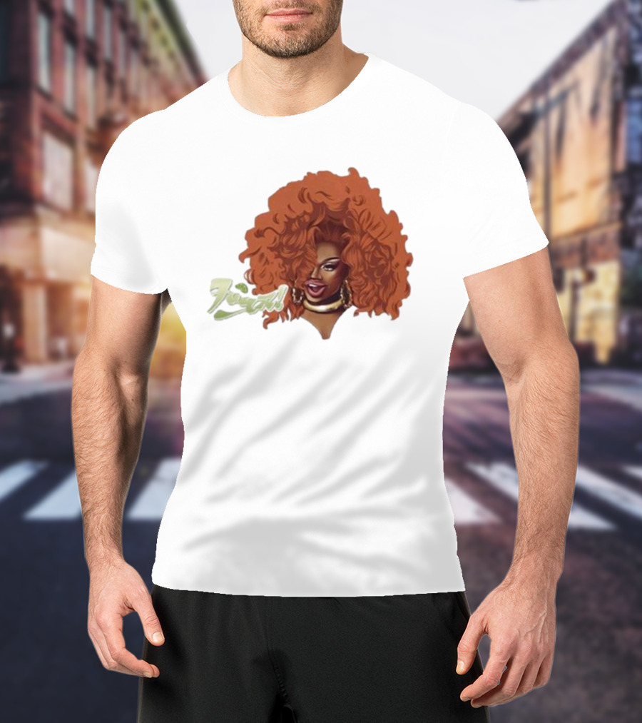 Drag Queen Sunami Foam Iconic Curly Hair T-Shirt