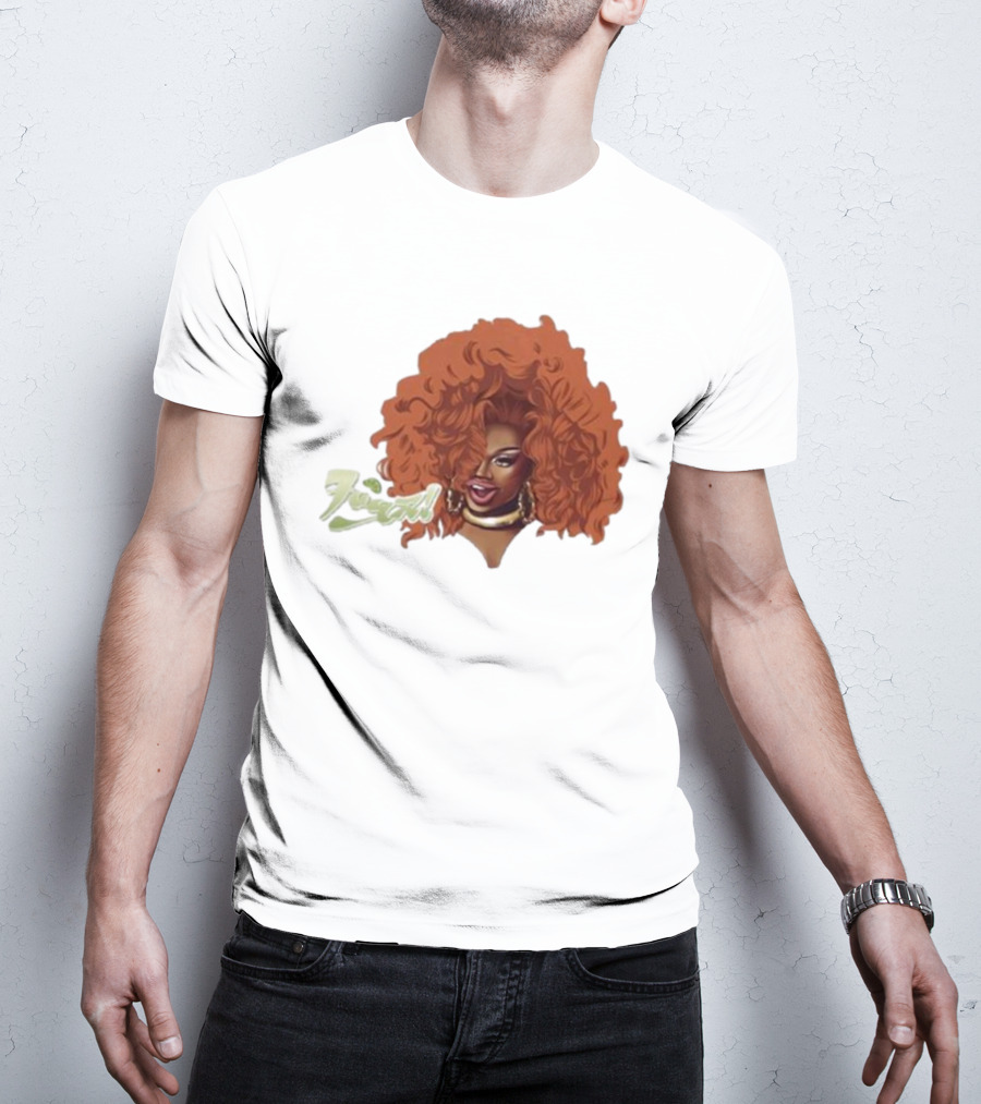 Drag Queen Sunami Foam Iconic Curly Hair T-Shirt