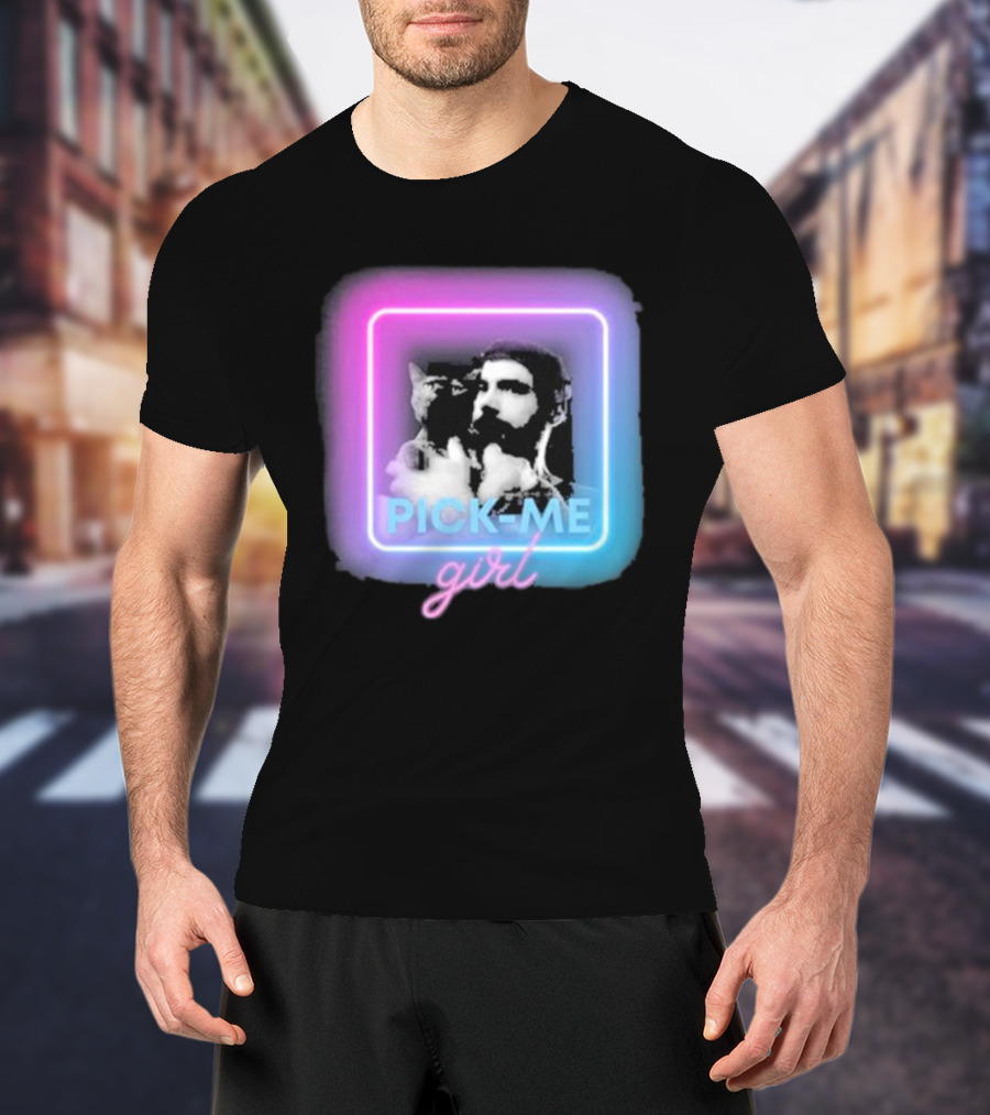 Pick Me Girl Neon Cat Square T-Shirt