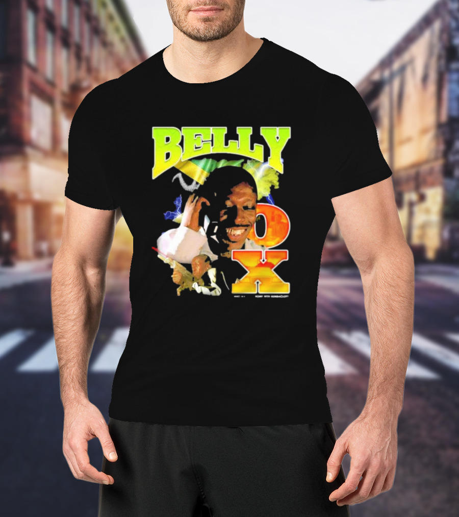 BELLY OX Romp With Bumbaclot Smiling Man With Phone And Gun T-Shirt