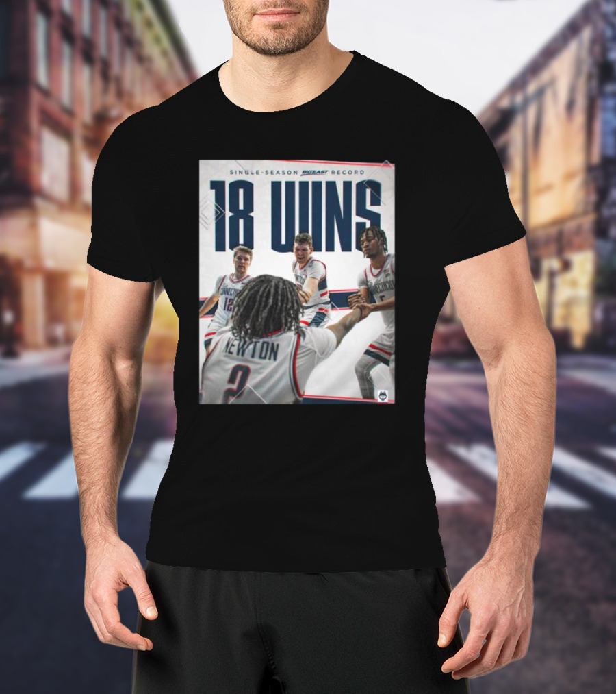 Single Season Bigeast Record 18 Wins UConn Basketball Team T-Shirt