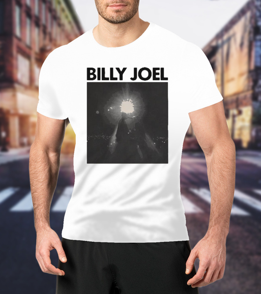 Billy Joel Concert Photo With Bright Light Backdrop T-Shirt