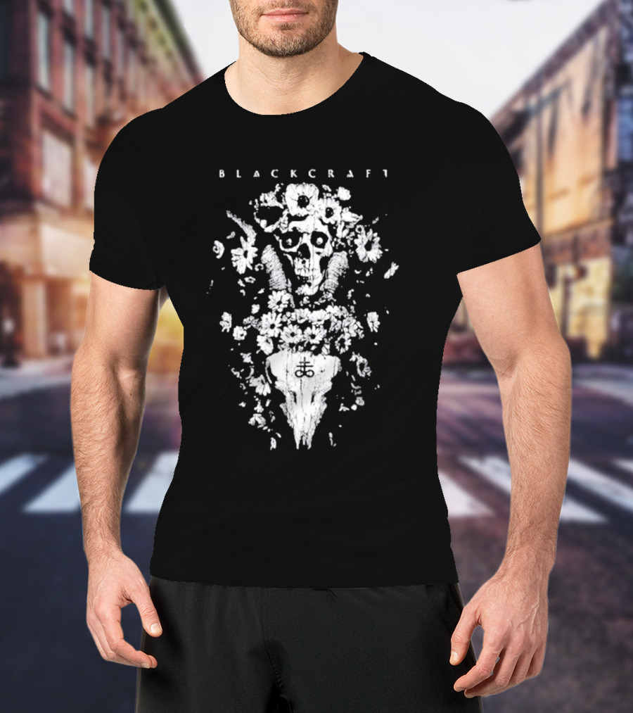 Blackcraft Cult Skull Floral Symbol Midsommar T-Shirt