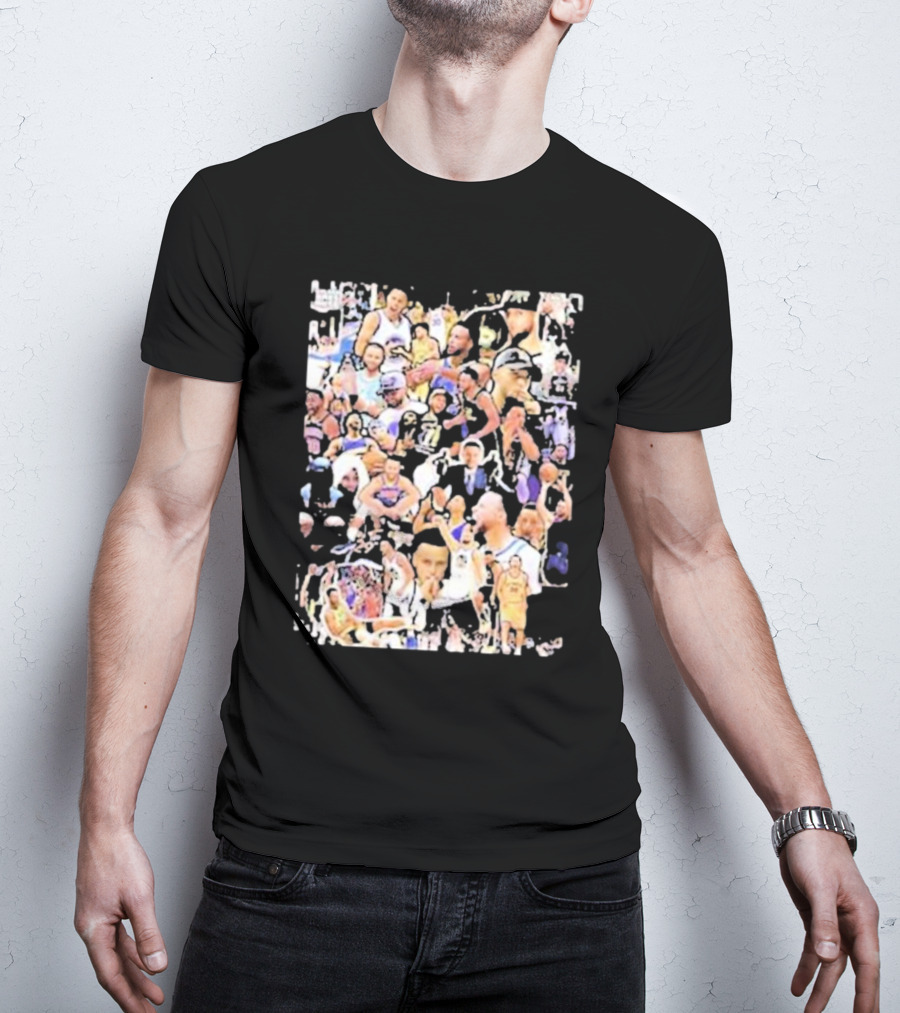 Happy Birthday Stephen Curry Basketball Court Emotions Collage T-Shirt