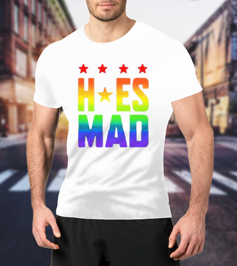 Hoes Mad Rainbow Stars Pride T-Shirt