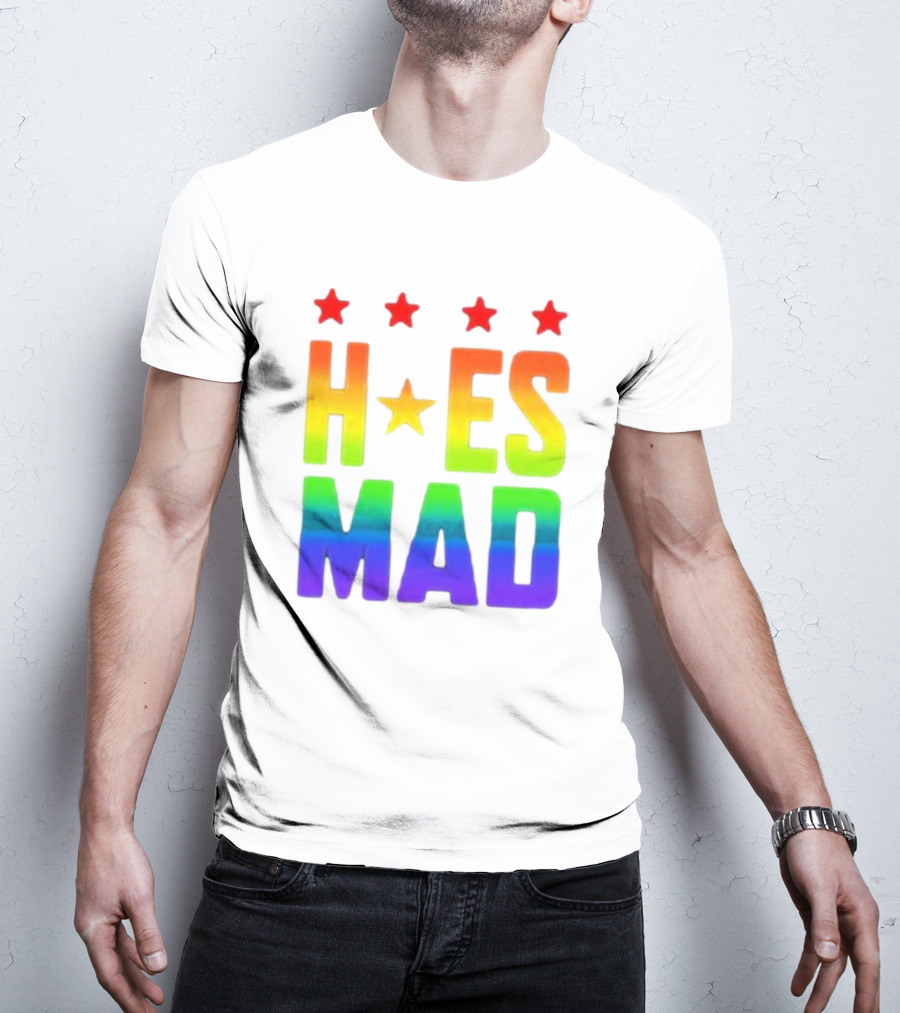 Hoes Mad Rainbow Stars Pride T-Shirt
