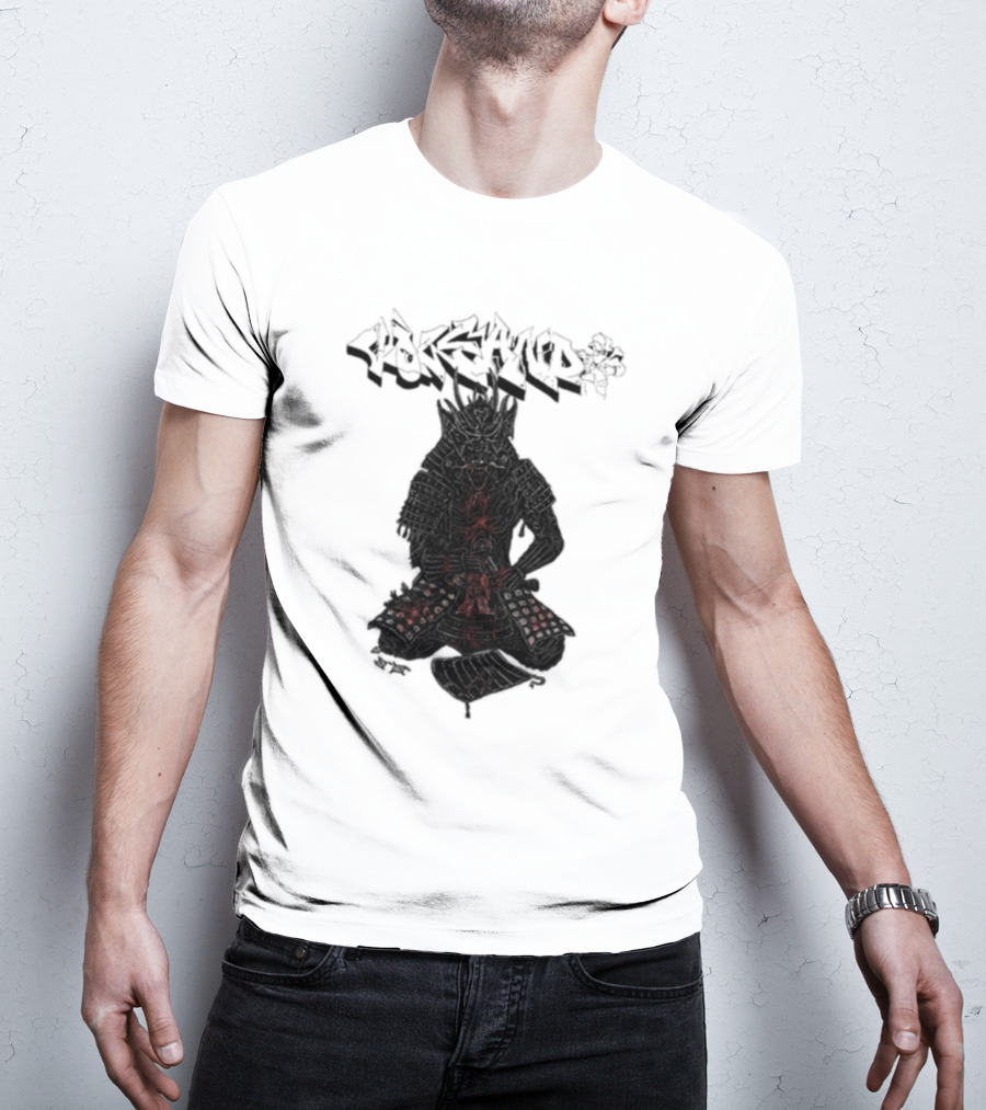 Volcano Samurai Holy Mountain Printing T-Shirt
