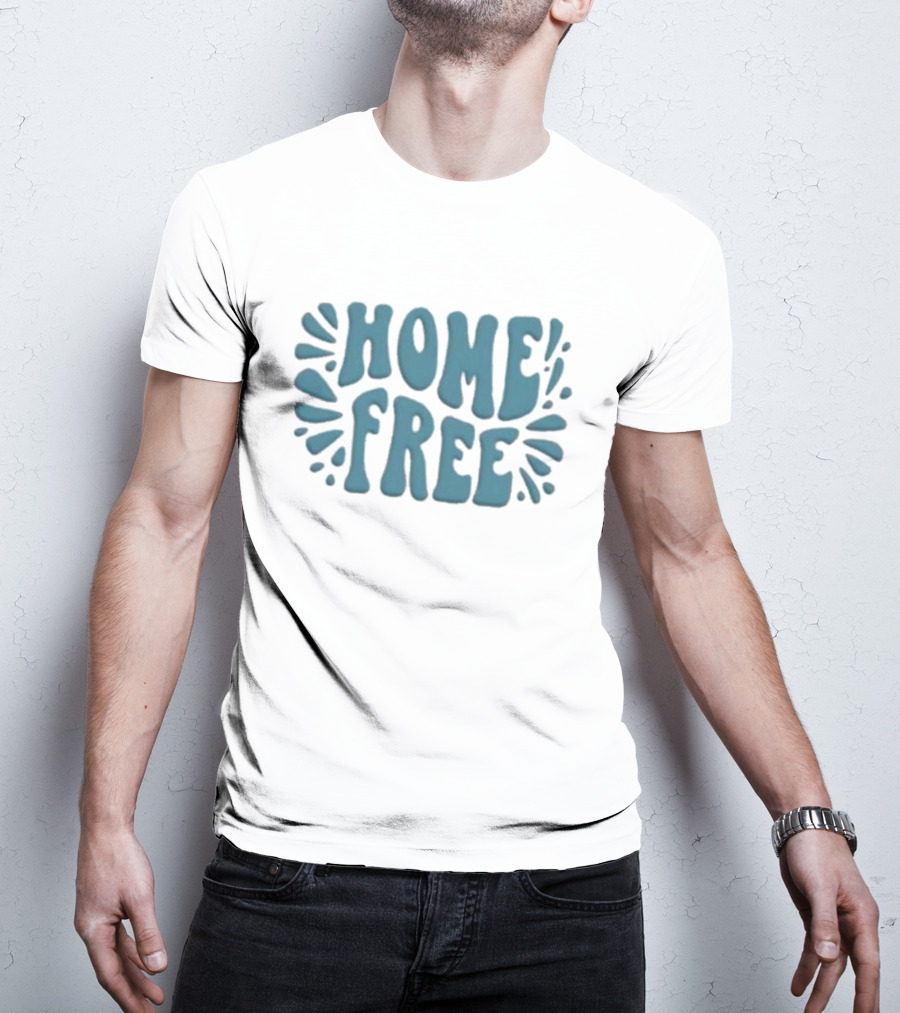 Home Free Emblem Logo Puff Text With Blue Accents T-Shirt