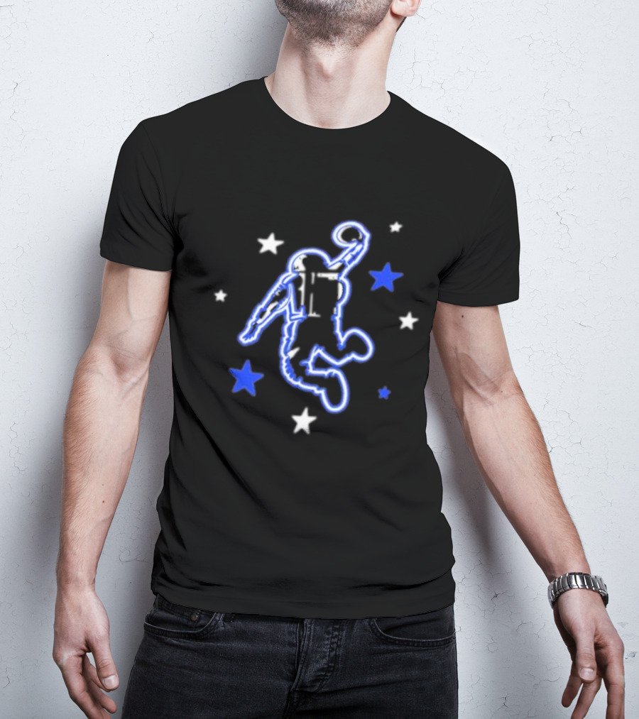 Houston Rockets Hometown Heroes Astronaut Dunk With Blue And White Stars T-Shirt