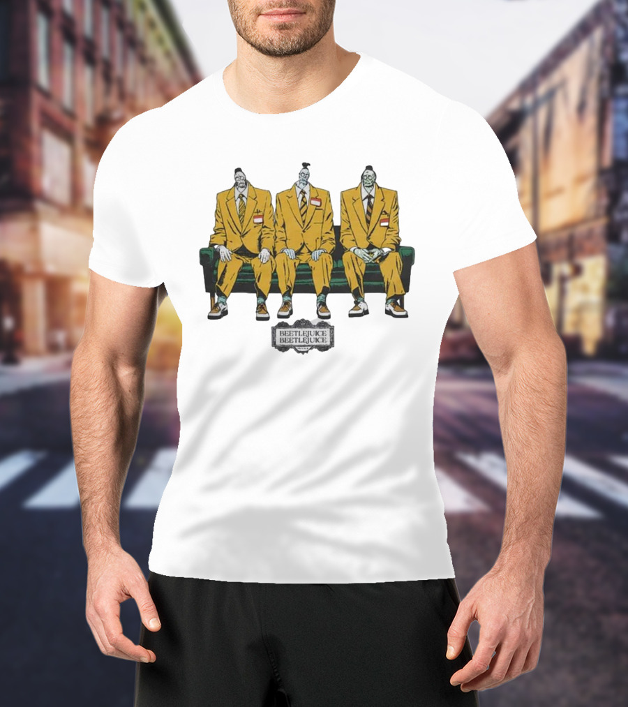 Beetlejuice Beetlejuice Beetlejuice Jeff Bob Dave Trio On Couch T-Shirt