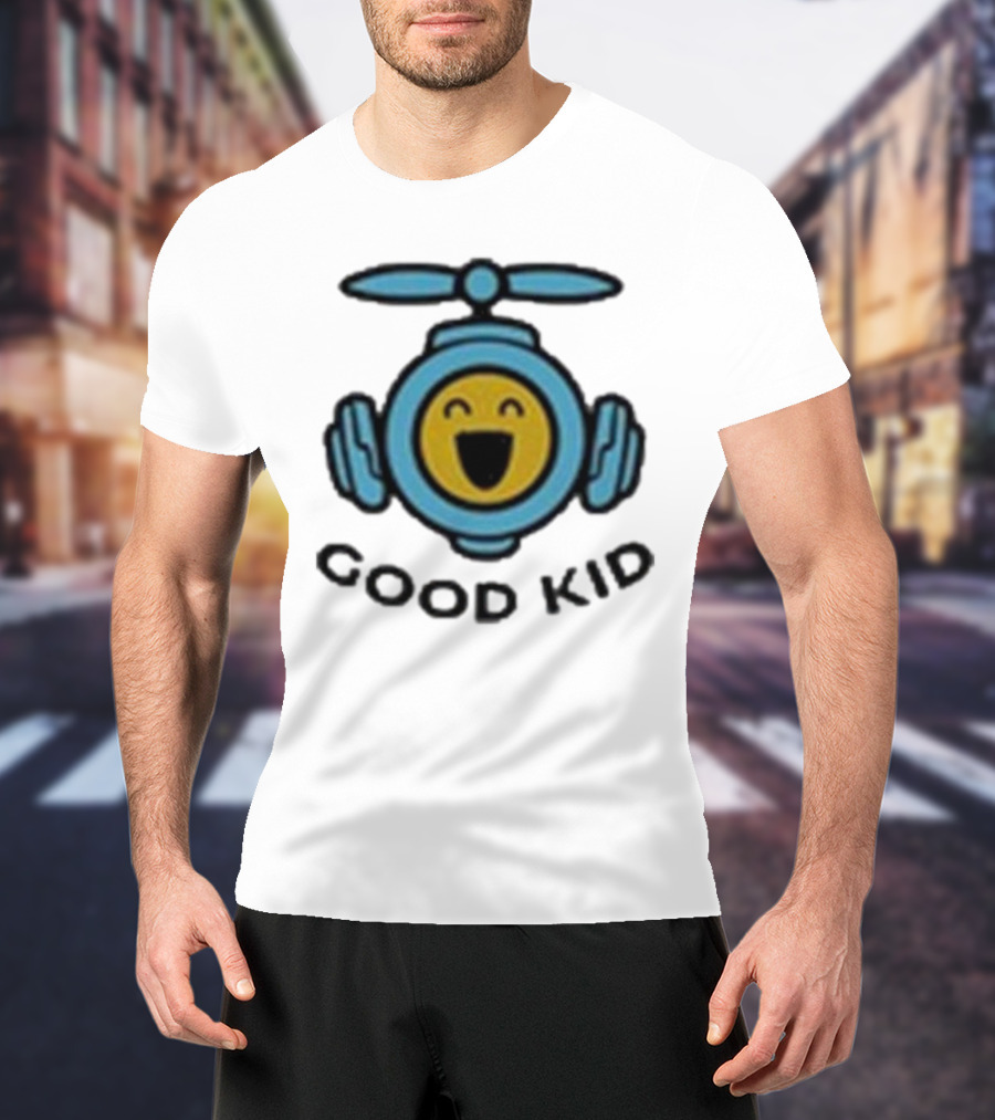 Good Kid Drone Emblem With Smiling Face T-Shirt