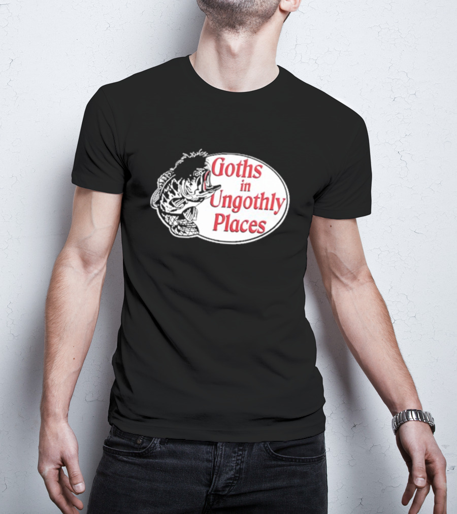 Goths In Ungothly Places Fish Emblem T-Shirt