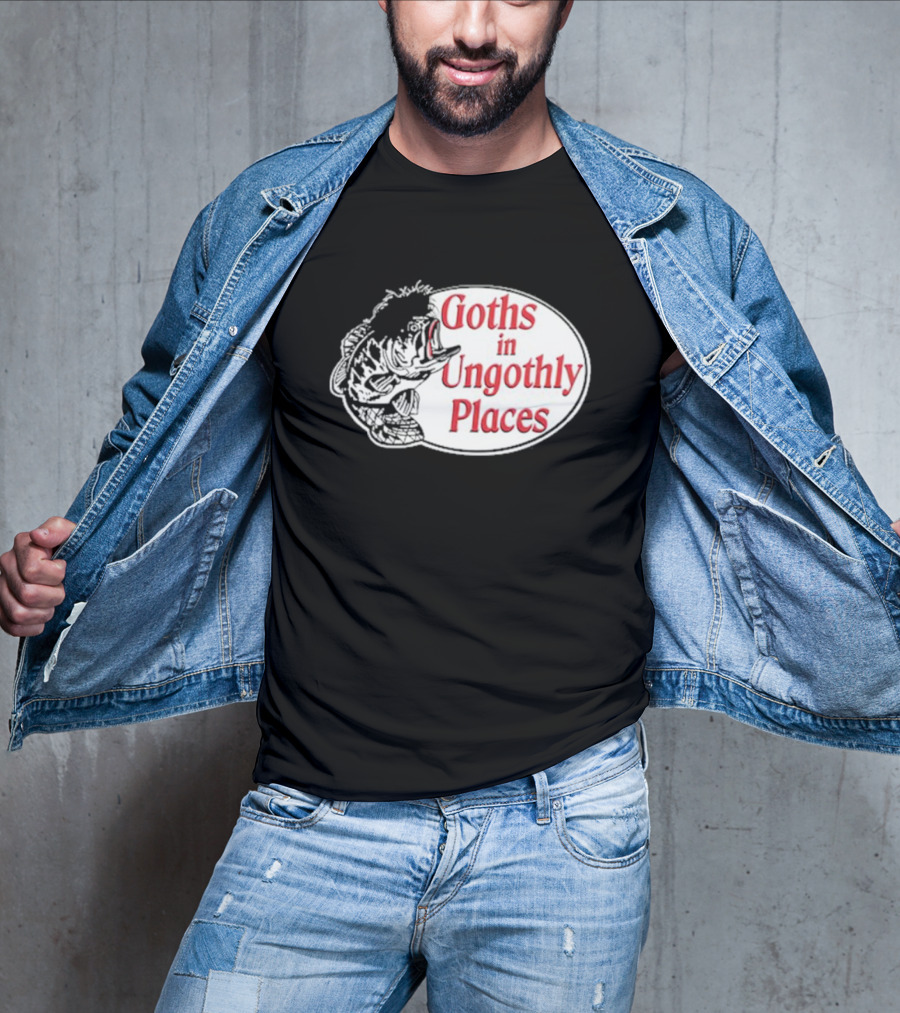 Goths In Ungothly Places Fish Emblem T-Shirt