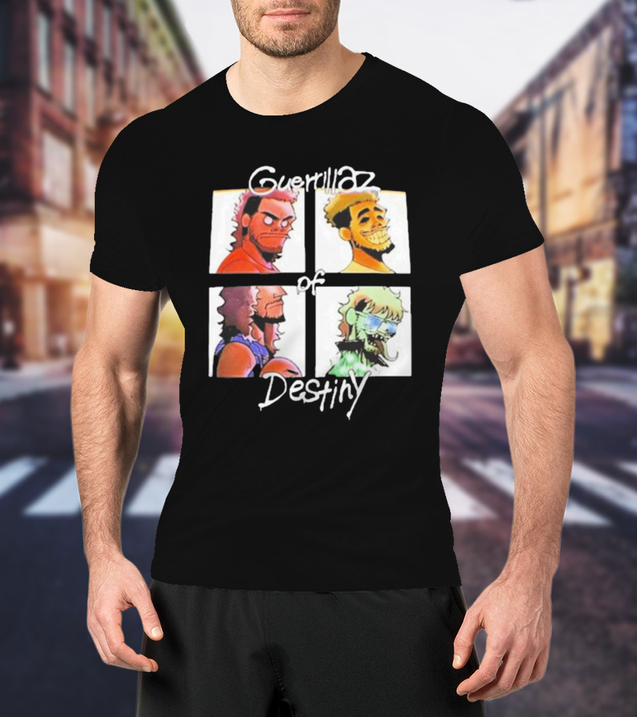 Guerrillaz Of Destiny Cartoon Quartet Pop Culture Faces T-Shirt