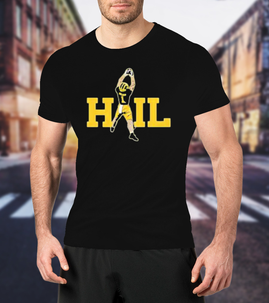 Hail Football Catch Player Number One Michigan Colors T-Shirt